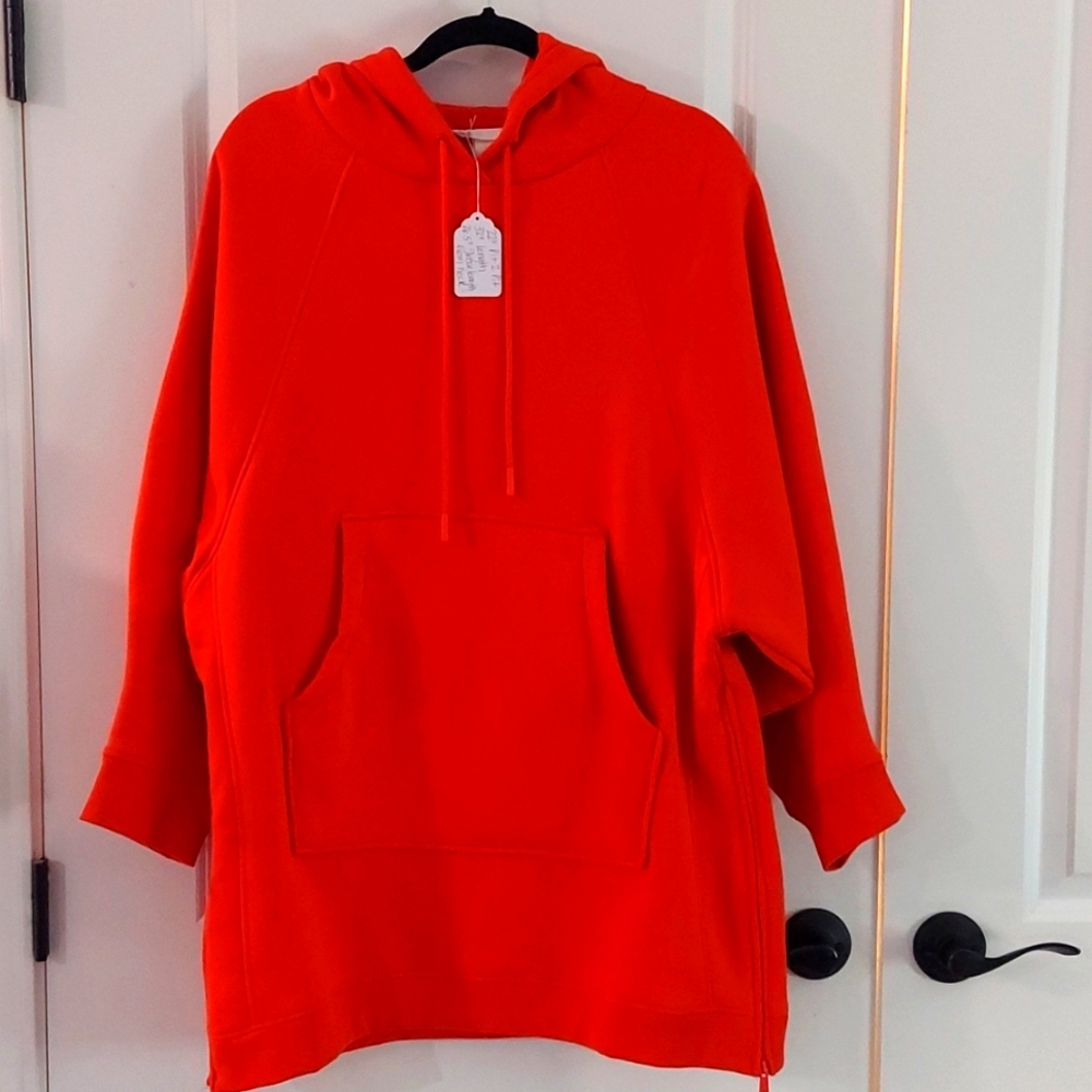 H&M Bright Red Oversized Hoodie Sweatshirt